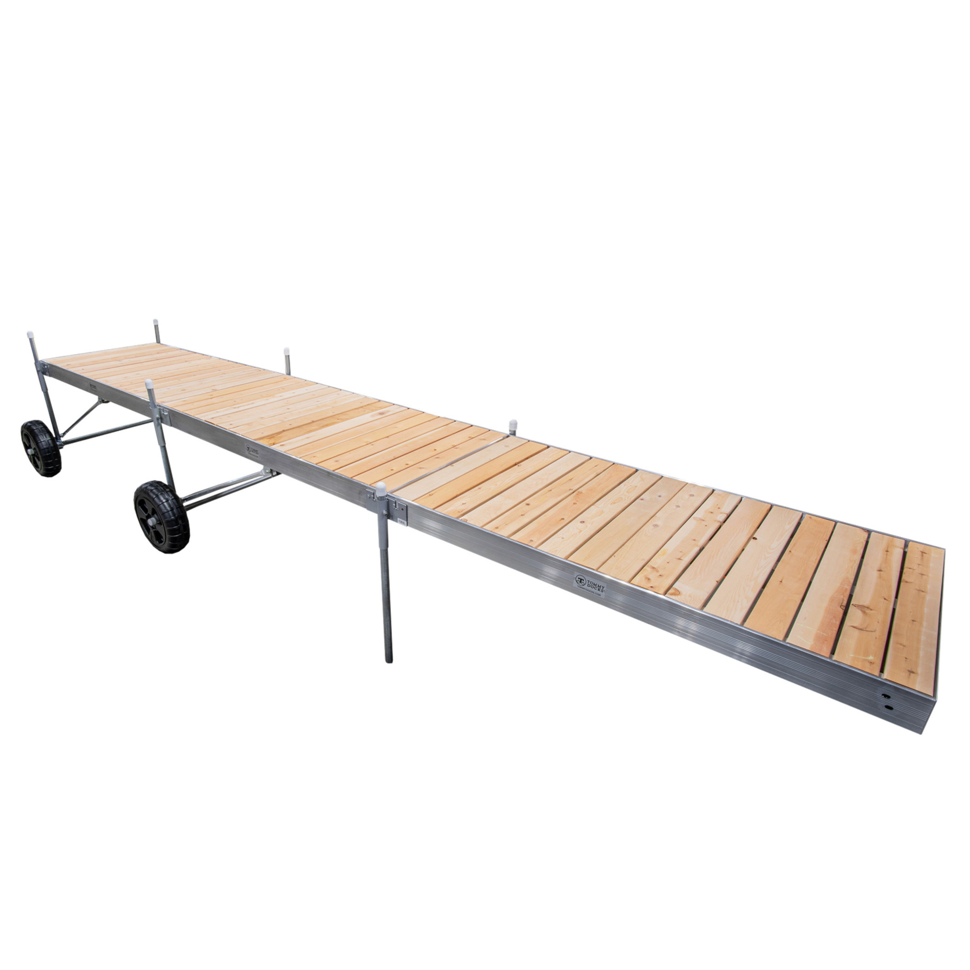 Tommy Docks Roll-In-Dock with Cedar Deck - 24ft. x 4ft., Aluminum Frame, Model# TD-50605